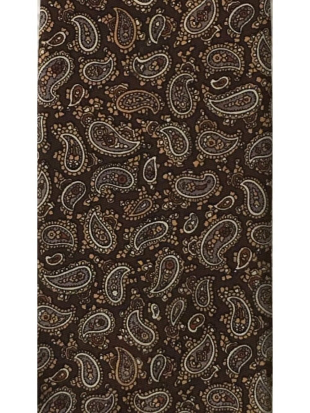 Resilio Neck Tie 2 Shades of Brown White Paisley 3 inches Wide 54 inches Long